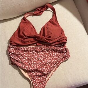 Cupshe Red Floral Bikini